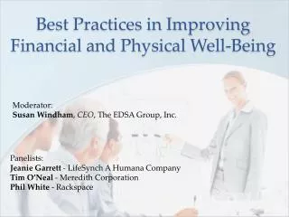 Best Practices in Improving Financial and Physical Well-Being