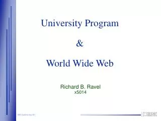 University Program &amp; World Wide Web