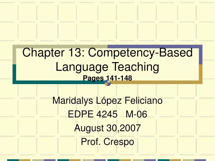 chapter 13 competency based language teaching pages 141 148