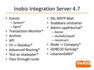 Inobiz Integration Server 4.7