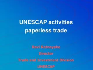 UNESCAP activities paperless trade