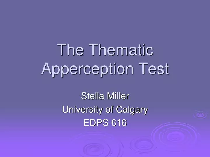 the thematic apperception test