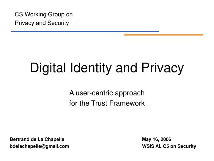 digital identity and privacy