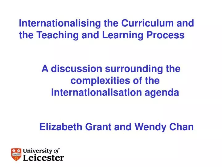 internationalising the curriculum and the teaching and learning process