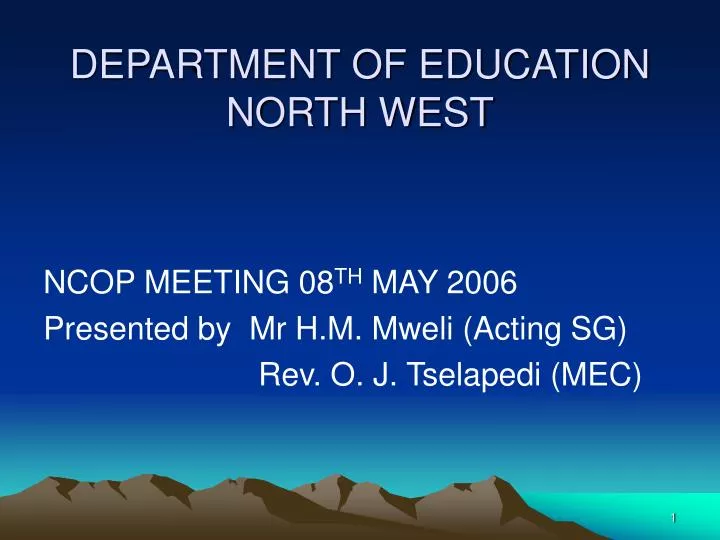 department of education north west