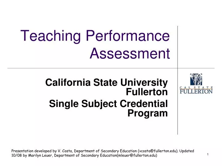 teaching performance assessment