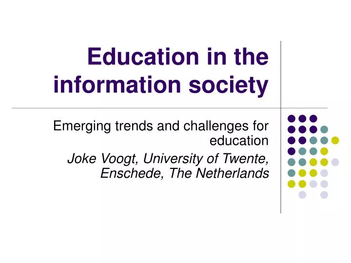 education in the information society