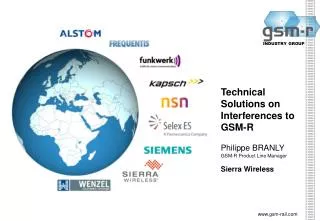 Technical Solutions on Interferences to GSM-R Philippe BRANLY GSM-R Product Line Manager