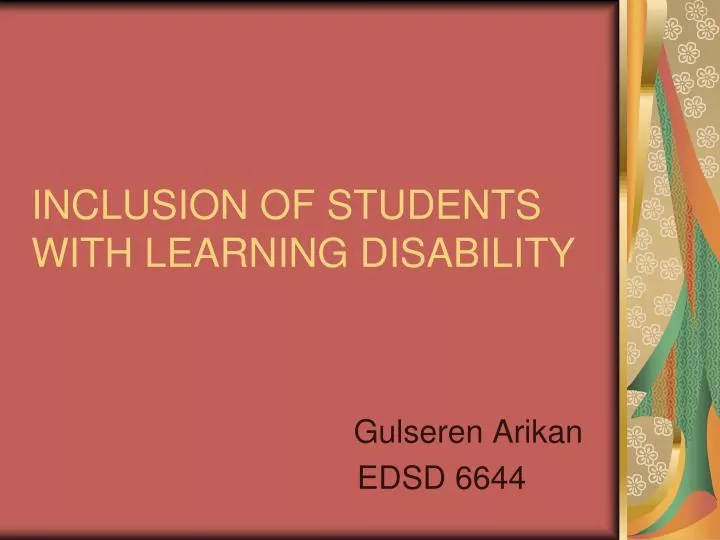 inclusion of students with learning disability