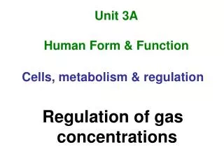 Unit 3A Human Form &amp; Function