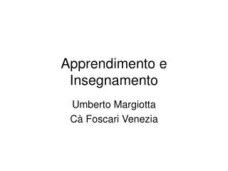 apprendimento e insegnamento