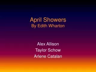April Showers By Edith Wharton