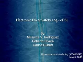 Electronic Diver Safety Log - eDSL