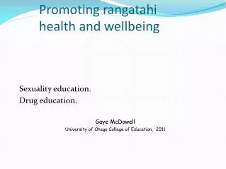 Promoting rangatahi health and wellbeing