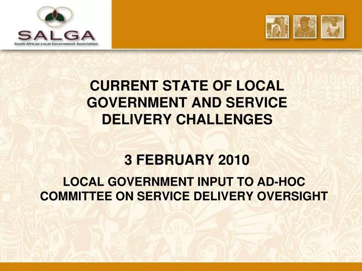 local government input to ad hoc committee on service delivery oversight