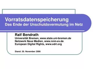 vorratsdatenspeicherung das ende der unschuldsvermutung im netz