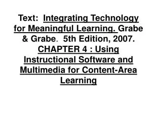 Technology for Instruction