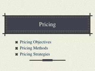 Pricing