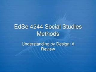 EdSe 4244 Social Studies Methods