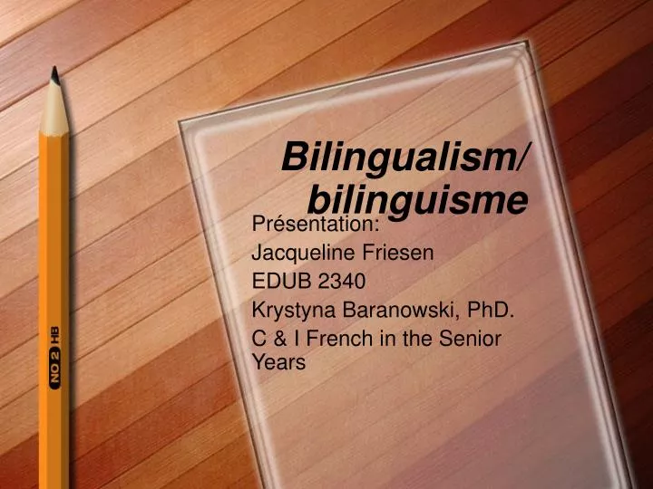 bilingualism bilinguisme