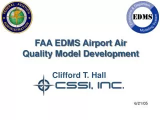 FAA EDMS Airport Air Quality Model Development