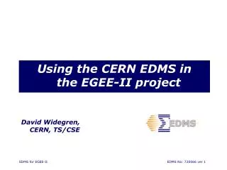 David Widegren, CERN, TS/CSE