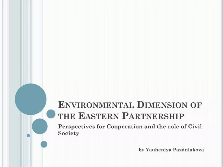environmental dimension of the eastern partnership