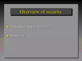 Overview of security