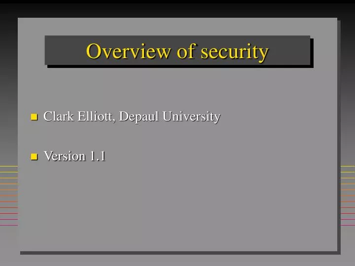 overview of security
