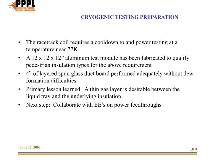 cryogenic testing preparation