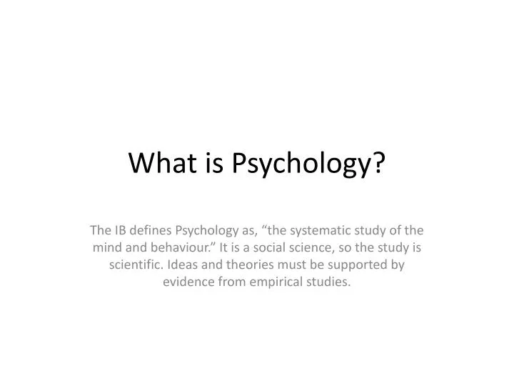 what is psychology