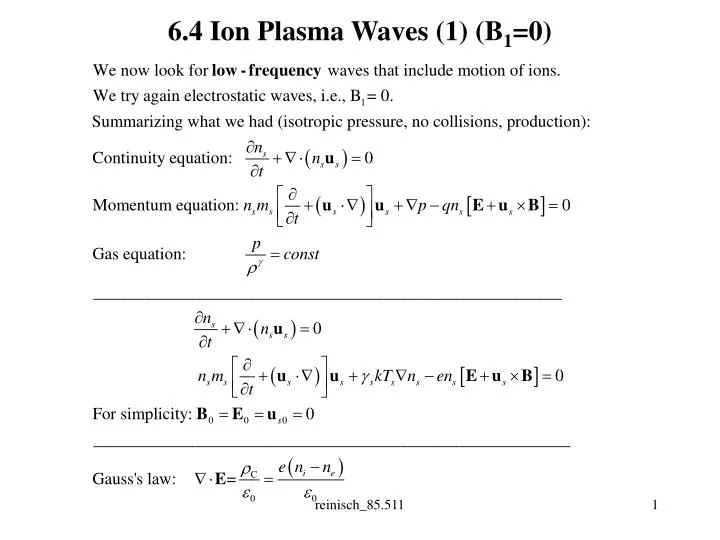6 4 ion plasma waves 1 b 1 0