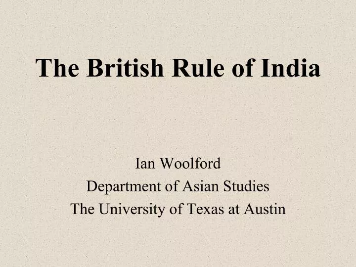the british rule of india