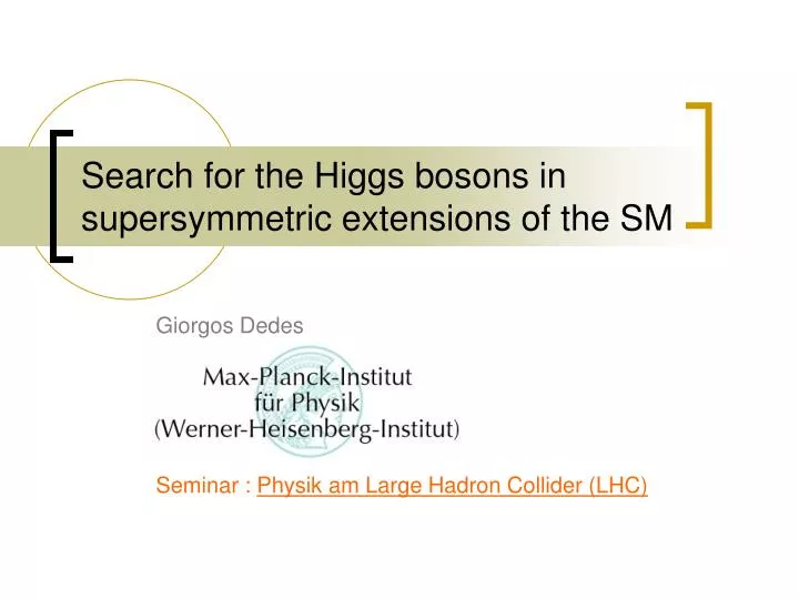search for the higgs bosons in supersymmetric extensions of the sm