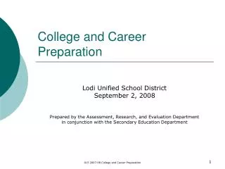 College and Career Preparation
