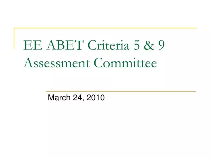 ee abet criteria 5 9 assessment committee
