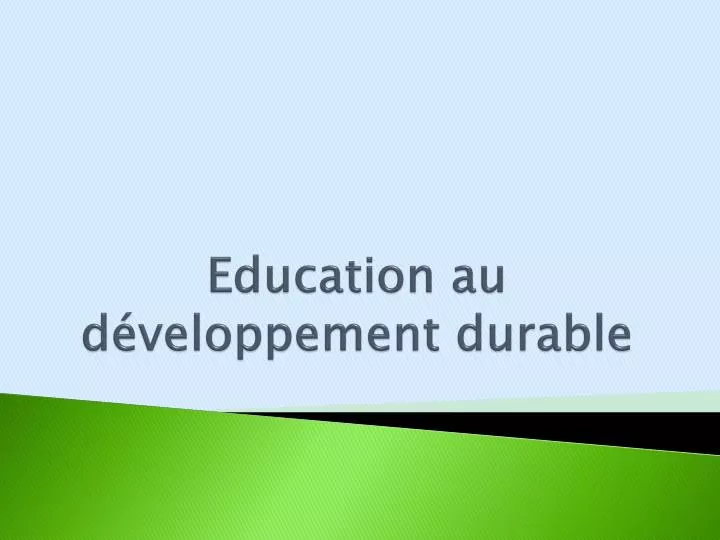 education au d veloppement durable