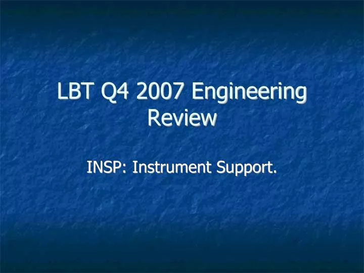 insp instrument support