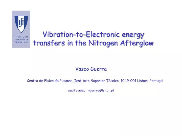 vibration to electronic energy transfers in the nitrogen afterglow