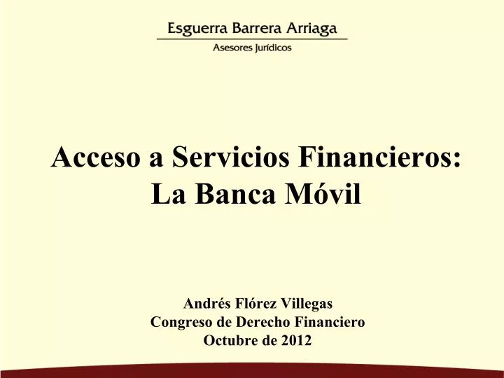 acceso a servicios financieros la banca m vil