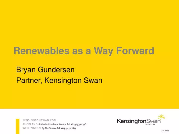 renewables as a way forward