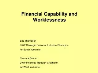 Financial Capability and Worklessness