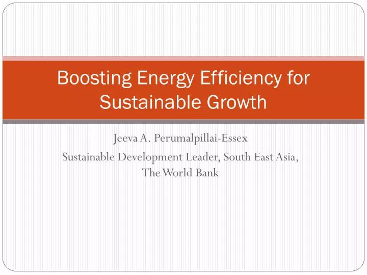 boosting energy efficiency for sustainable growth