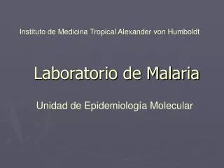 laboratorio de malaria