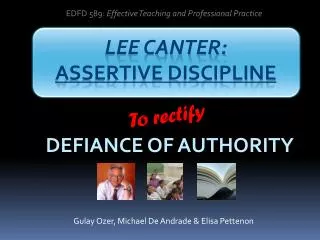 LEE CANTER: assertive Discipline
