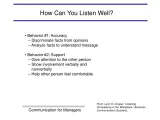 Communication for Managers