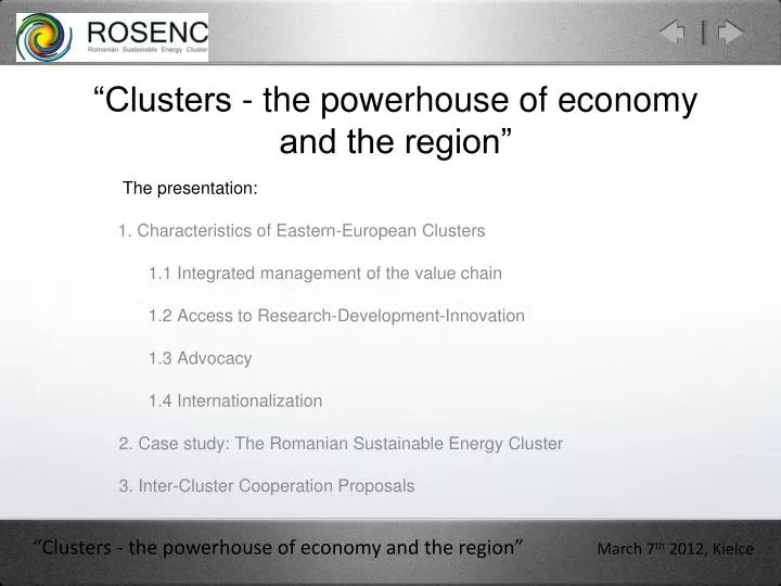 clusters the powerhouse of economy and the region