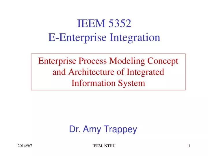 enterprise process modeling concept and architecture of integrated information system