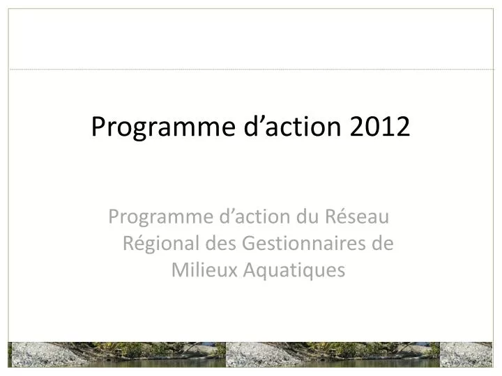programme d action 2012