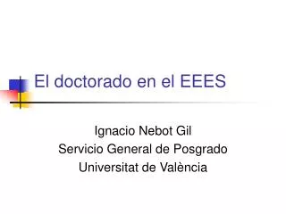 el doctorado en el eees